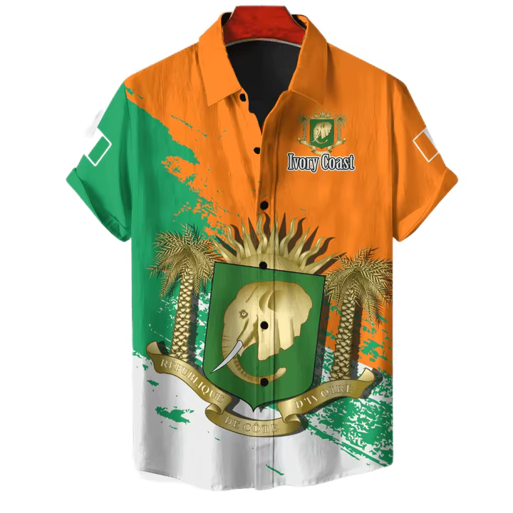 Chemise hawaïenne à manches courtes pour hommes