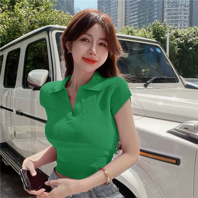 Polo Slim Neck Sexy Blouse pour femme