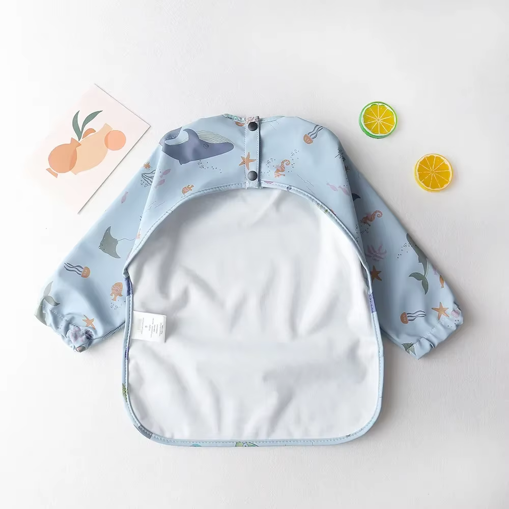 Bavoir Doux et Imperméable à Manches sulfpour Bébé
