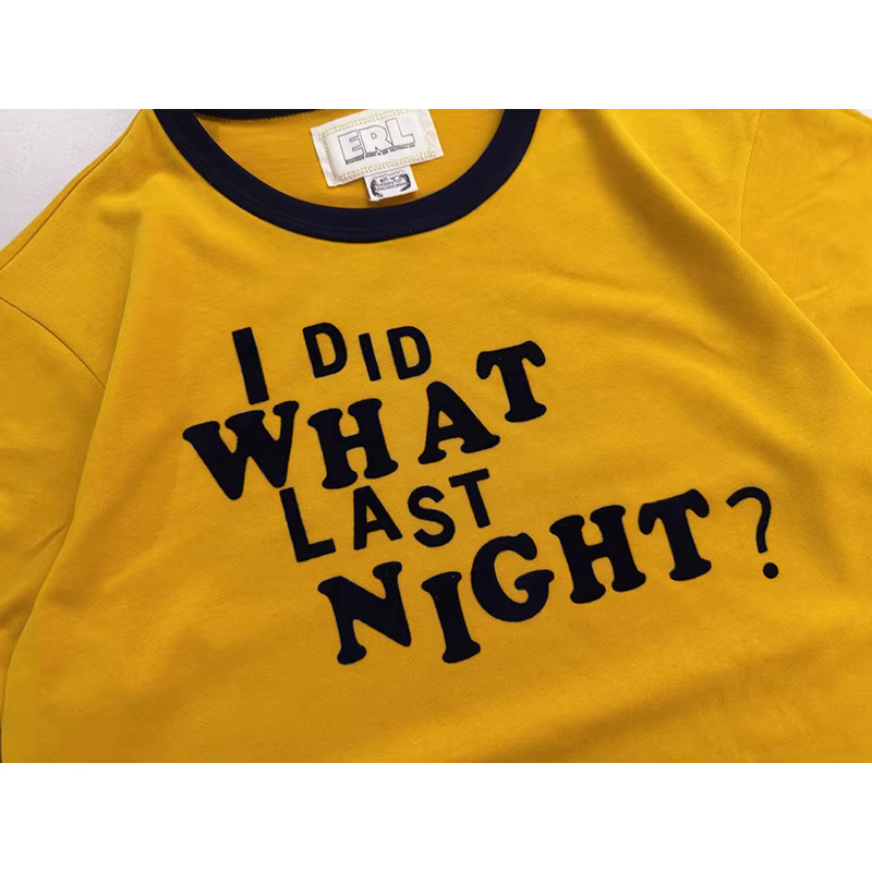 T-shirt unisexe d'été avec lettres floquées 'I DID WHAT LAST NIGHT'