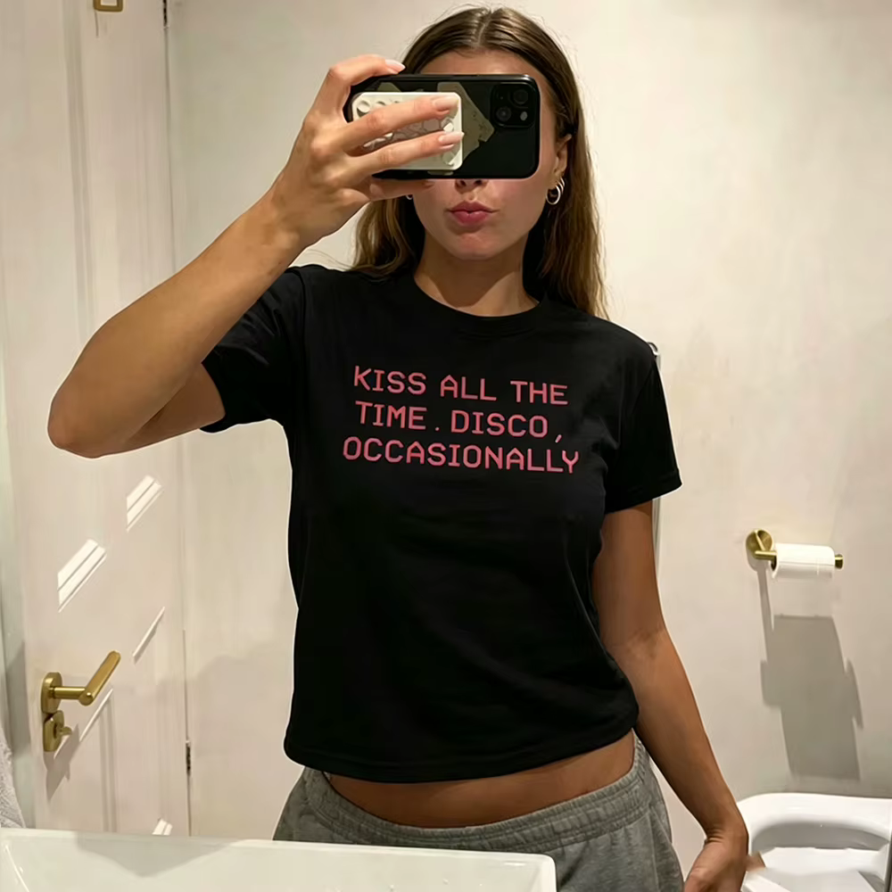 Baiser toute la journée. T-shirt Disco Occasionnel Oversize Homme Femme Streetwear Top Harry Style Album Merch Nouveaux Tees de Concert de Tournée