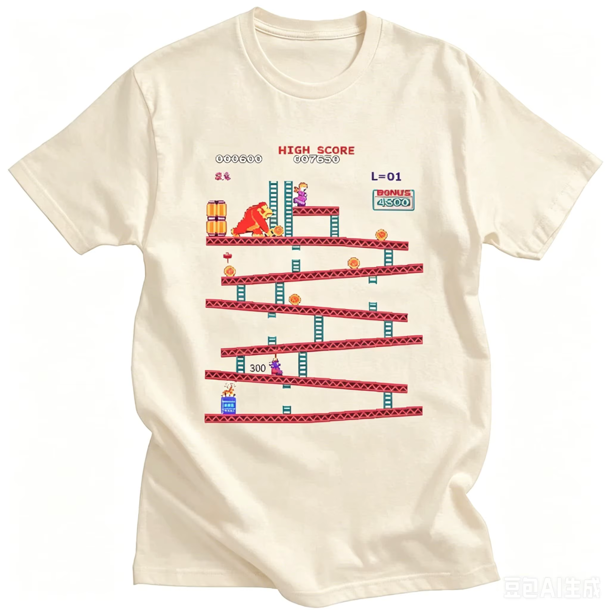 T-shirt décontracté pour homme printemps-été - Série thème console de jeu