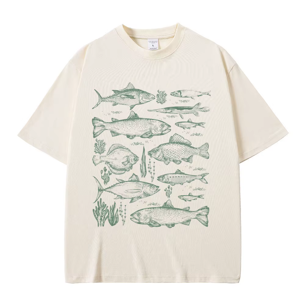 Poisson tatouage Style T-shirt pêche drôle Meme graphique T-shirts hommes décontracté coton Vintage à manches courtes