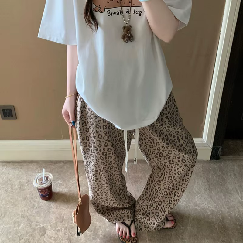 Nouveau pantalon imprimé léopard pour femme