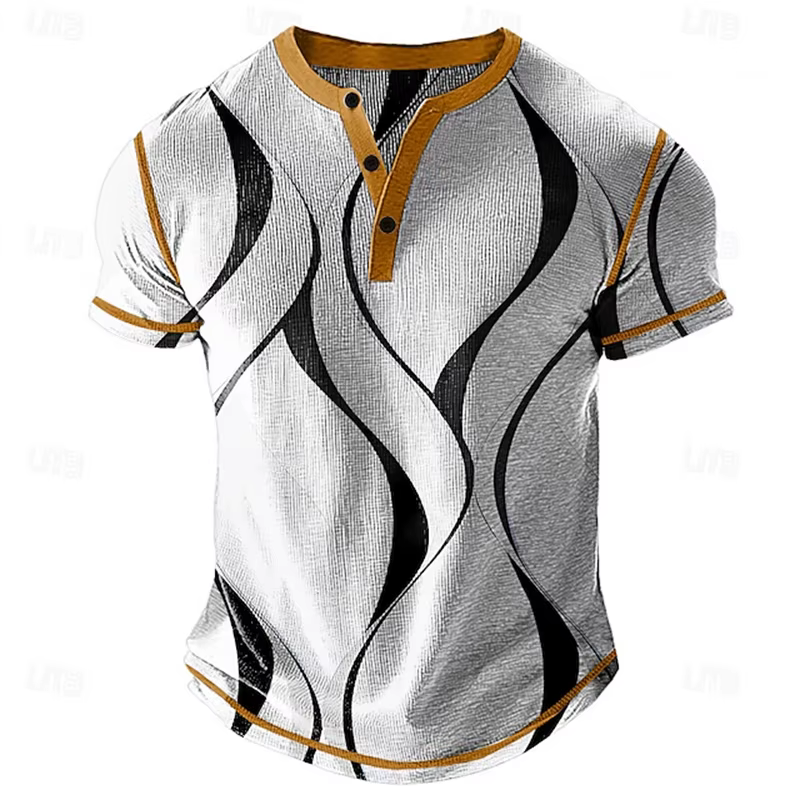 Nouveau Polo Homme Tendance Style Rétro – T-shirt Décontracté Quotidien Coupe Ample Respirant Manches Courtes Boutonné