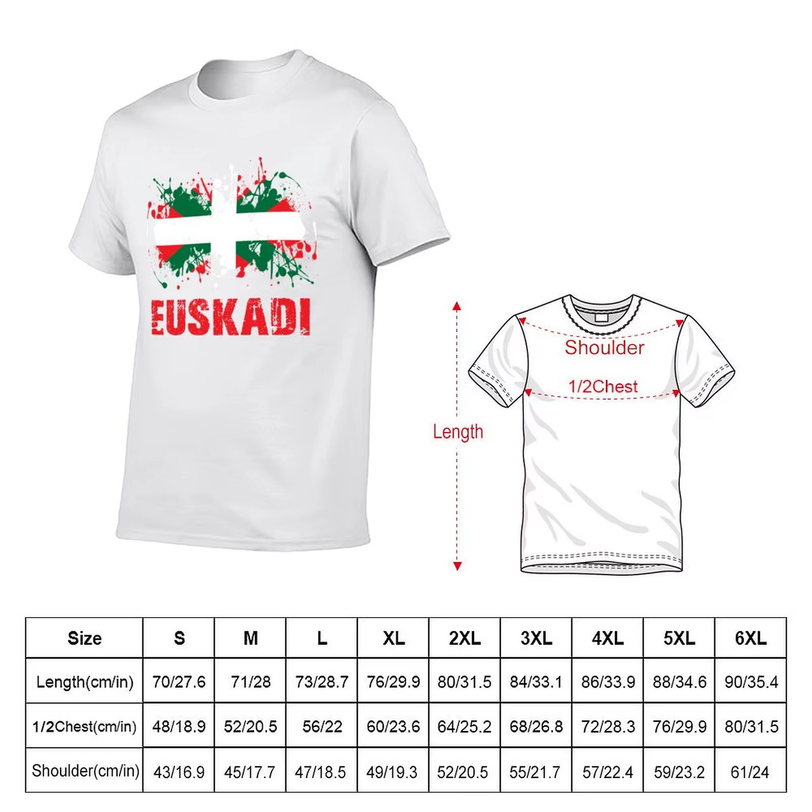 Pays basques et Euskadi pour les amateurs de pays basques T-Shirt homme T-Shirt coton T-Shirt