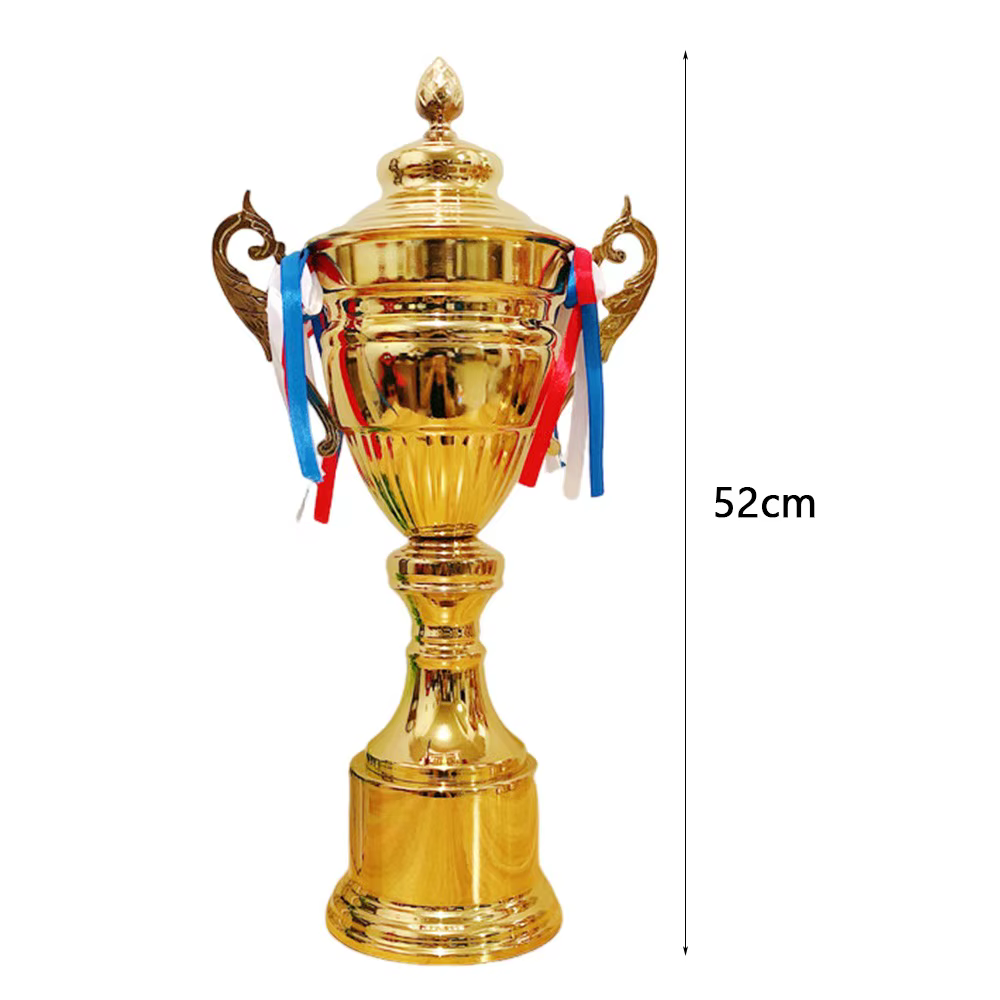 Trophée en métal de 37/42/47/52 cm, couleur or, modèle en métal, trophée de champion, grande taille, design personnalisable, trophée de compétition
