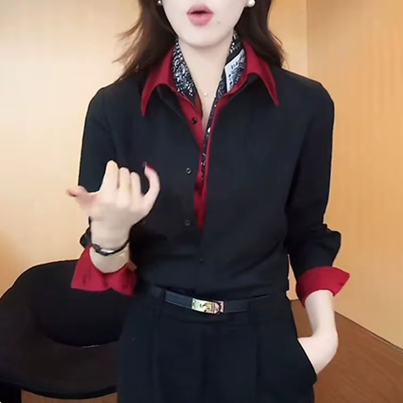 Chemise à col polo tendance pour femme