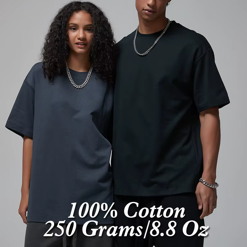 100 T shirt en coton lourd pour hommes et femmes
