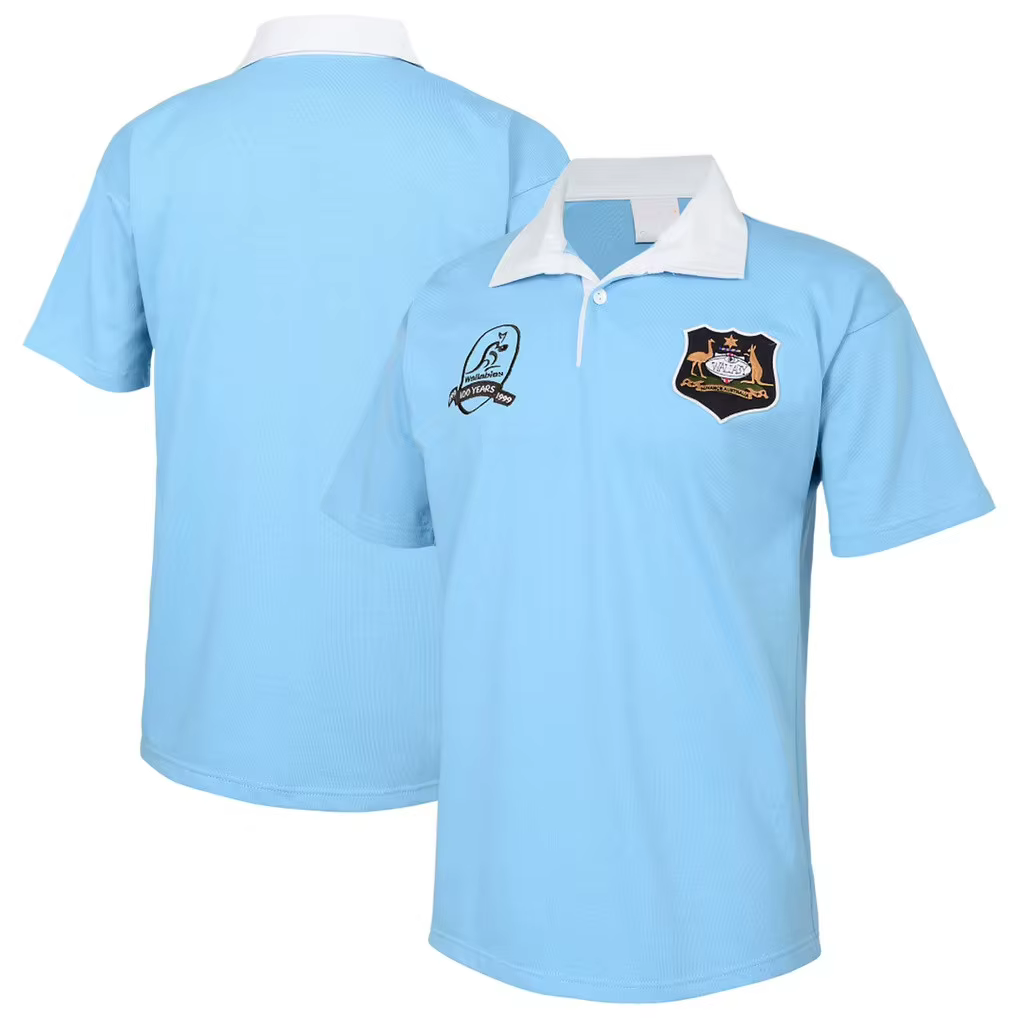 Maillot de rugby à manches longues de style rétro, motif Australie, avec les WALLABIES, polo, t-shirt, maillot de rugby.