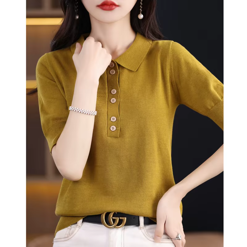 Pull à manches courtes pour femmes