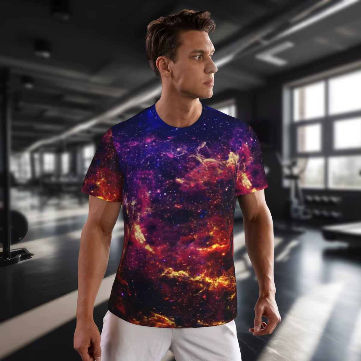 Galaxie Gym t-shirt été espace extérieur à la mode Vintage T-Shirts Harajuku