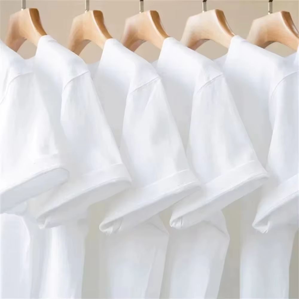 Nouveau T-shirt Écologique Confortable Blanc Pur 2026 pour Homme – Coton Lourd