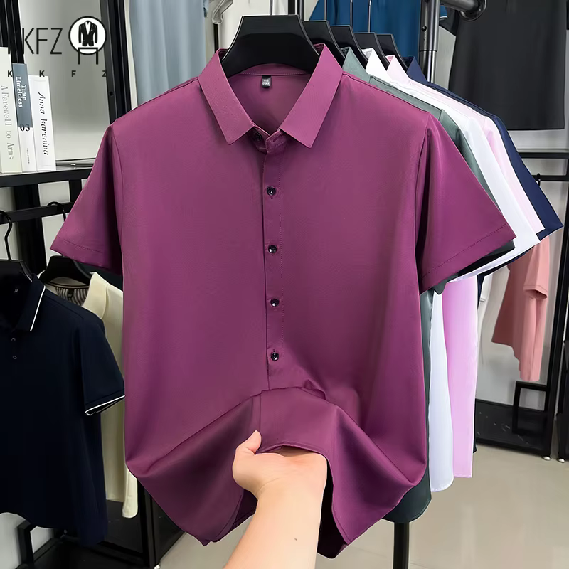 Chemise habillée pour homme à manches courtes