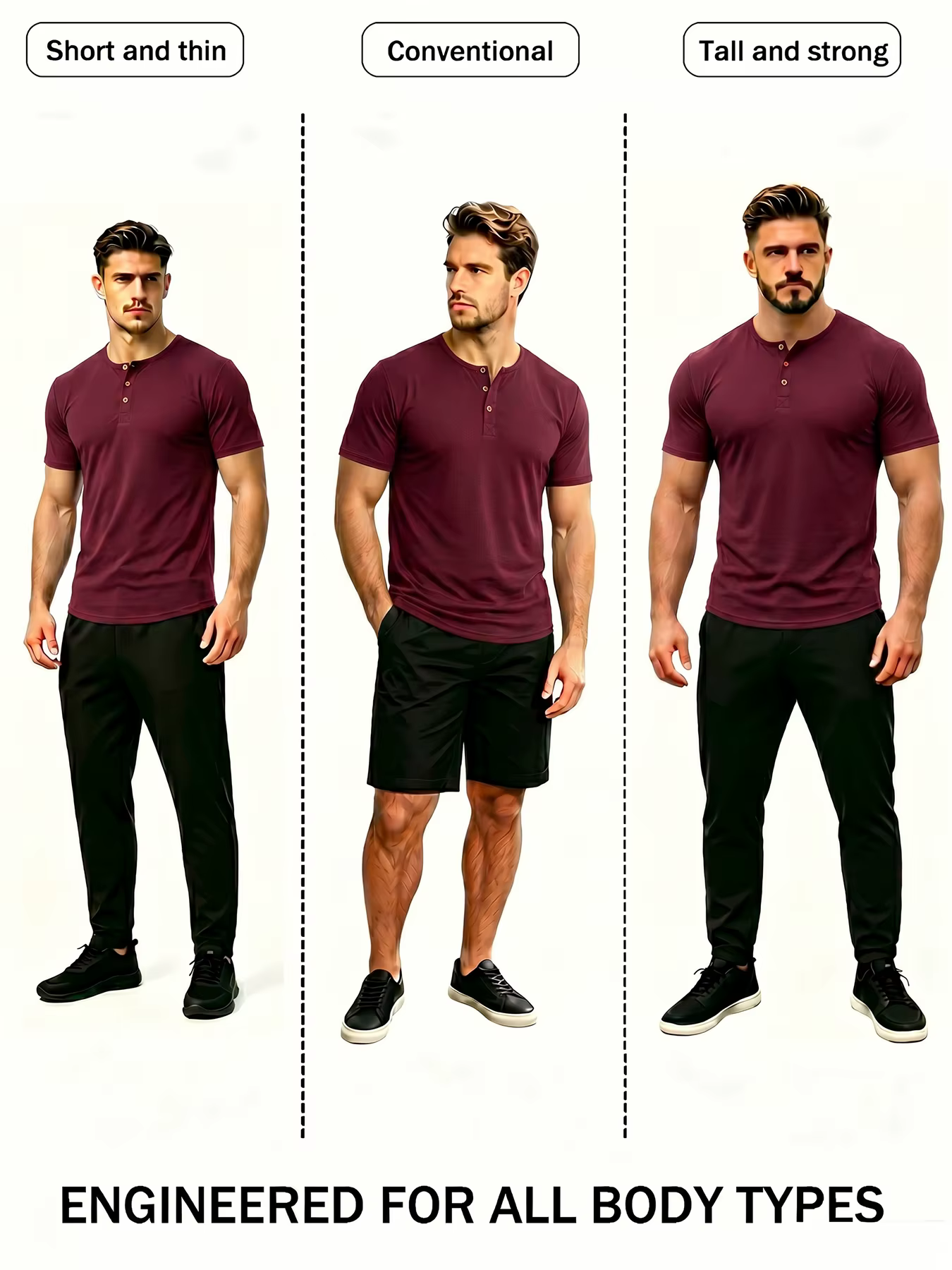 T-shirt à col Henley pour homme