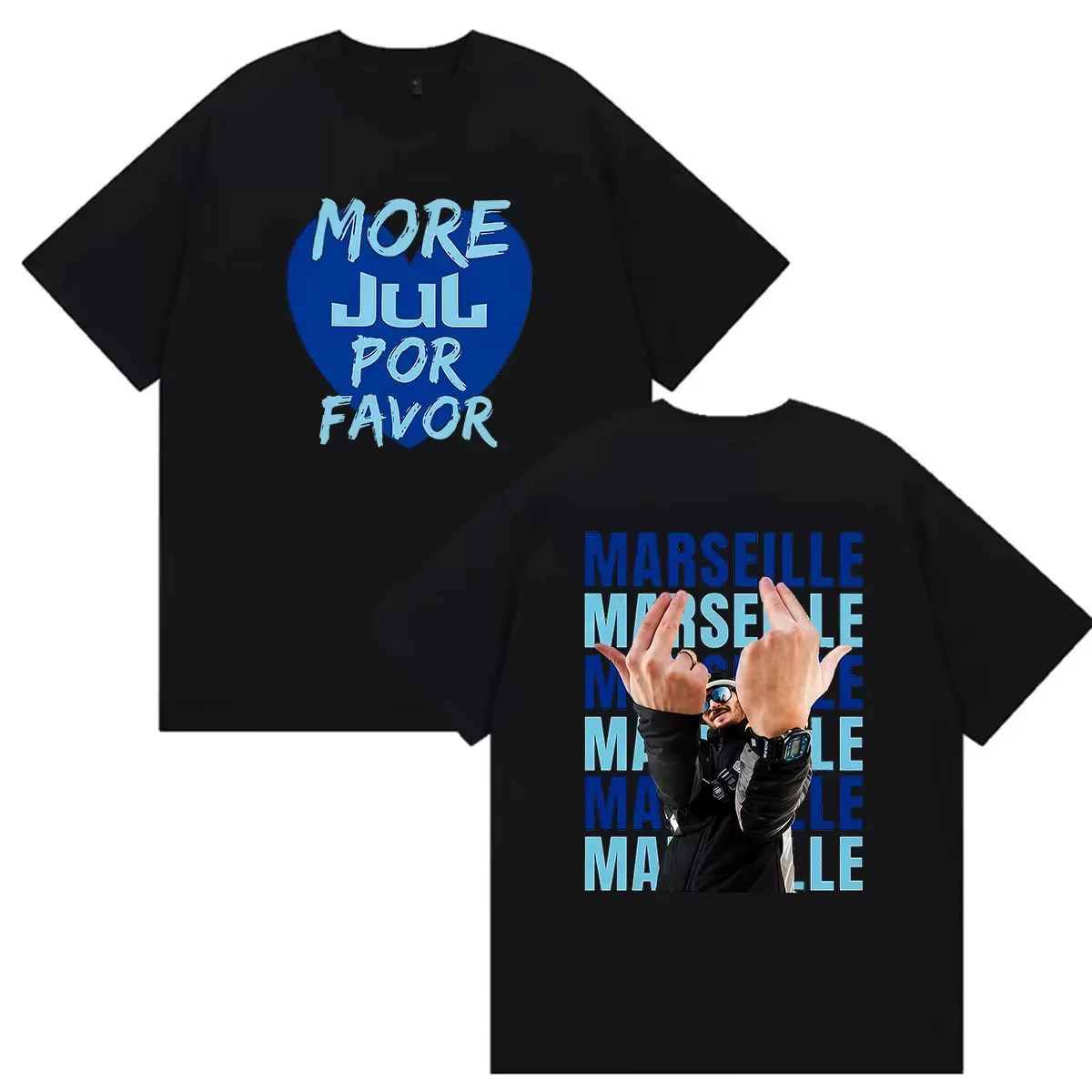 T-shirt vintage en coton de haute qualité Rapper JUL Marseille Album 2026