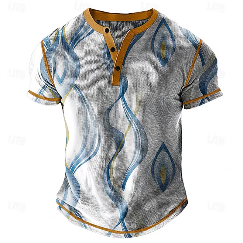 Nouveau Polo Homme Tendance Style Rétro – T-shirt Décontracté Quotidien Coupe Ample Respirant Manches Courtes Boutonné