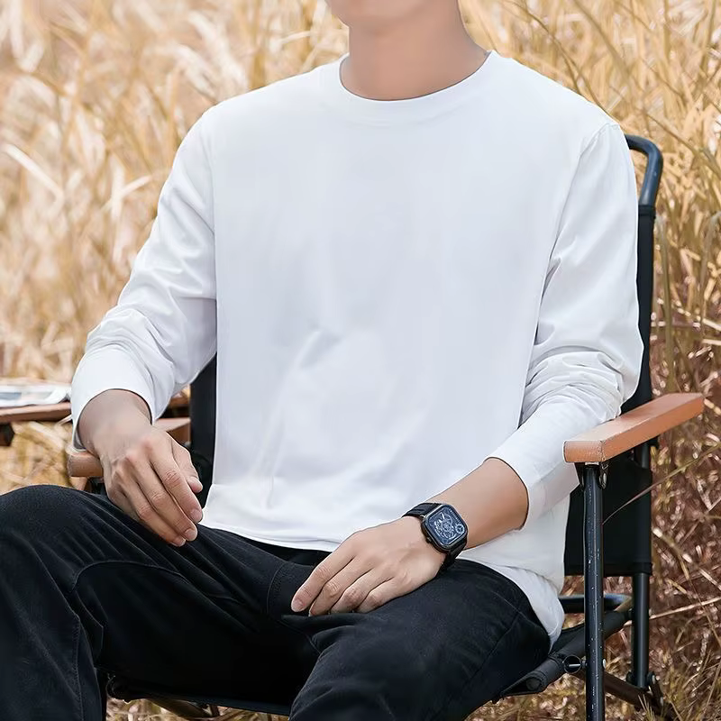 T-shirt en coton à manches longues pour homme