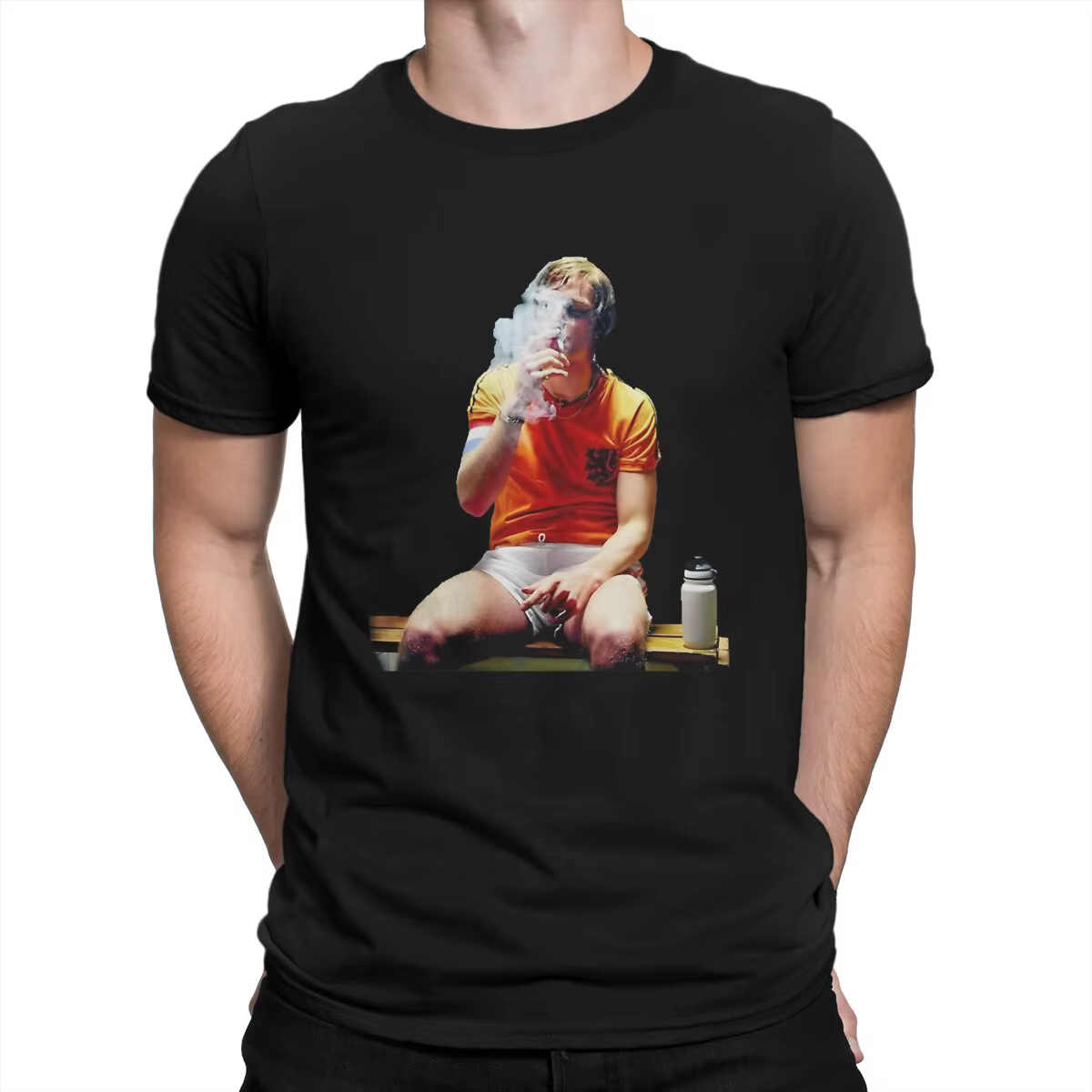 T-shirt à manches courtes en pur coton pour hommes, joli t-shirt, col rond, super cadeau, Johan Cruyff Tees, urgence
