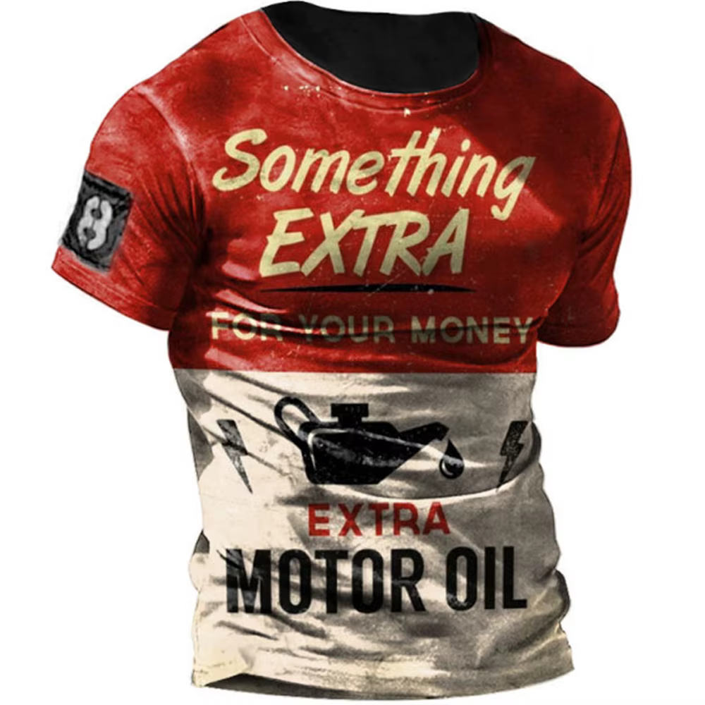 T-shirt de course de moto rétro pour hommes