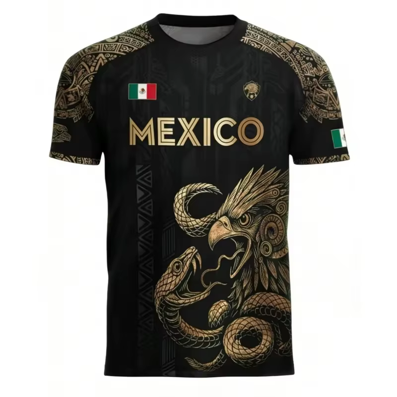 T-shirt pour homme avec imprimé drapeau du Mexique 2026