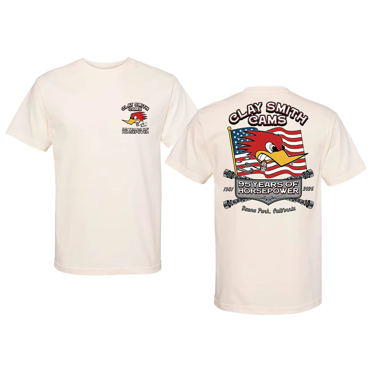 T-shirt en coton avec motif de voiture de course classique Gray Woodpecker