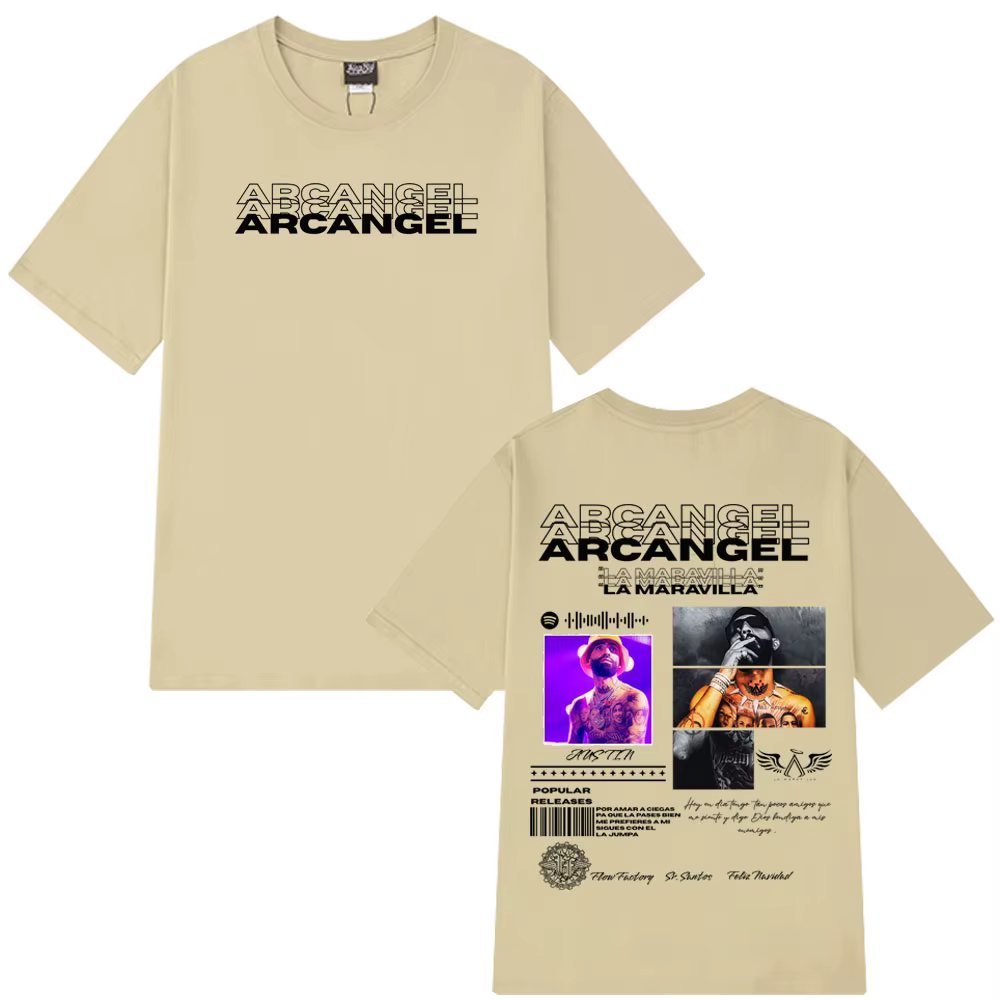T-shirt de la tournée d'album du rappeur Arcangel pour hommes et femmes, mode hip-hop, t-shirt à manches courtes surdimensionné, t-shirt décontracté gothique punk en coton