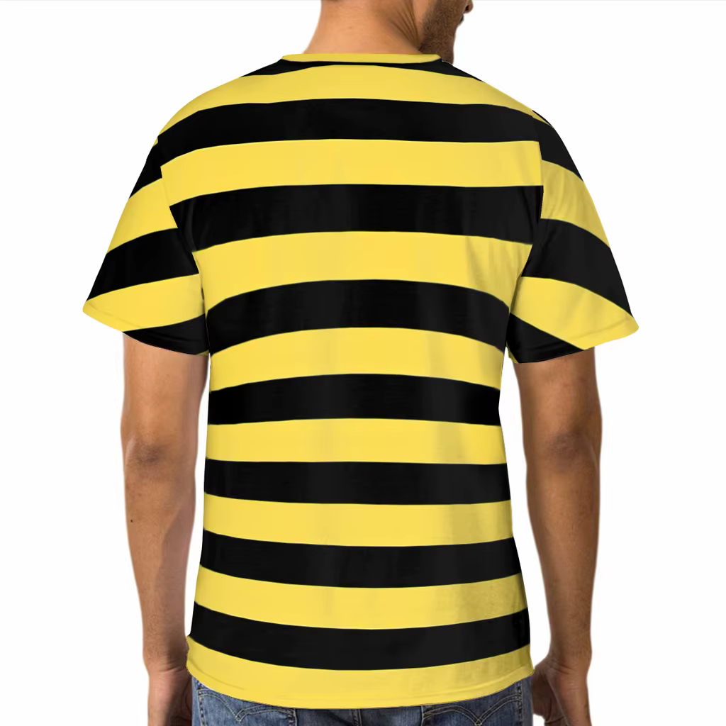 T-Shirt en Polyester pour Homme et Femme, Hipster, Noir et Jaune, à la Mode