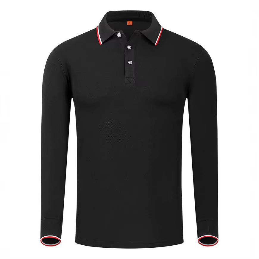 Nouveau Polo à manches longues T-Shirt Logo brodé col rabattu vêtements de travail uniforme de groupe personnalisé activité publicité S...