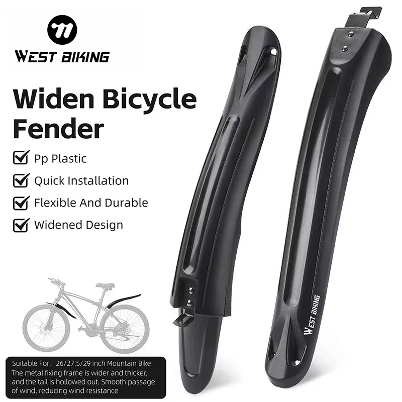 WEST BIKING – garde-boue de vélo vtt, élargi et allongé, 26 "/27.5"/29 ", avant et arrière, à dégagement rapide, accessoires de vélo