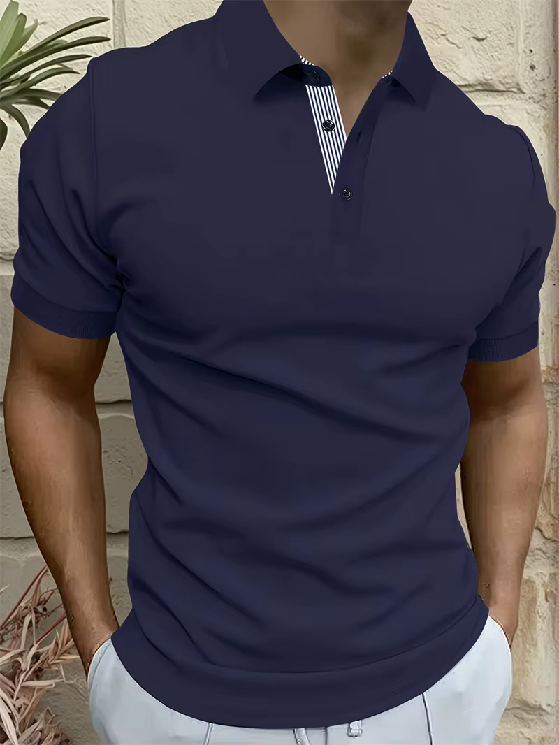 Chemises polo simples de couleur unie pour hommes