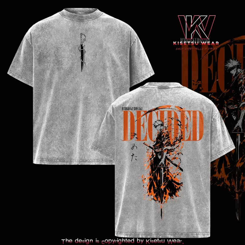 T-shirt imprimé BLEACH Kurosaki Ichigo pour hommes et femmes