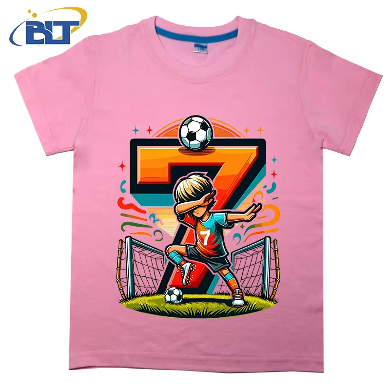 T-shirt d'été en coton à manches courtes pour enfants de 7 ans
