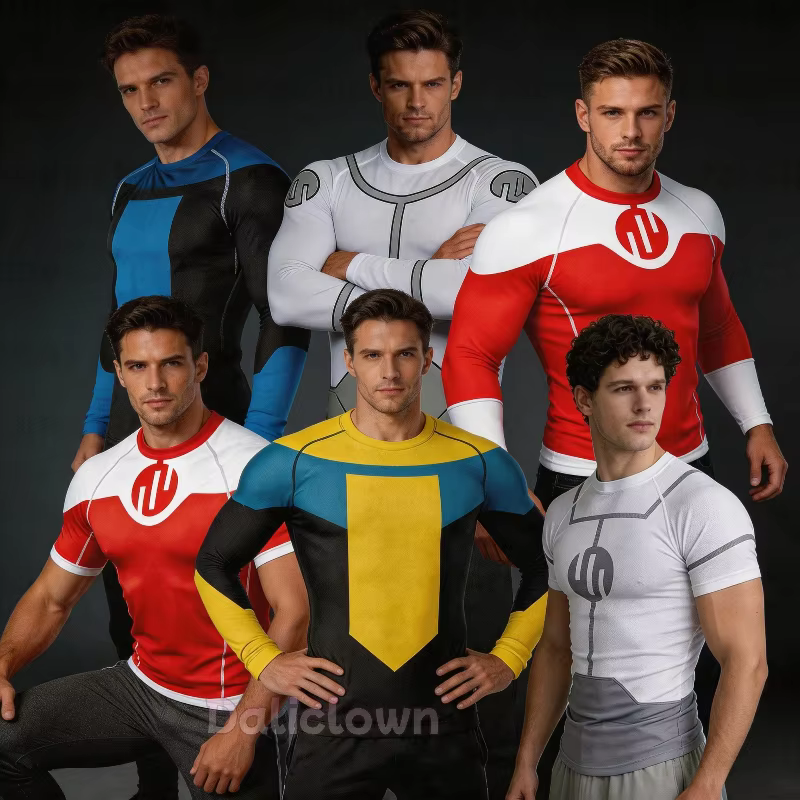 T-shirt Rash Guard Cosplay Invincible à manches courtes