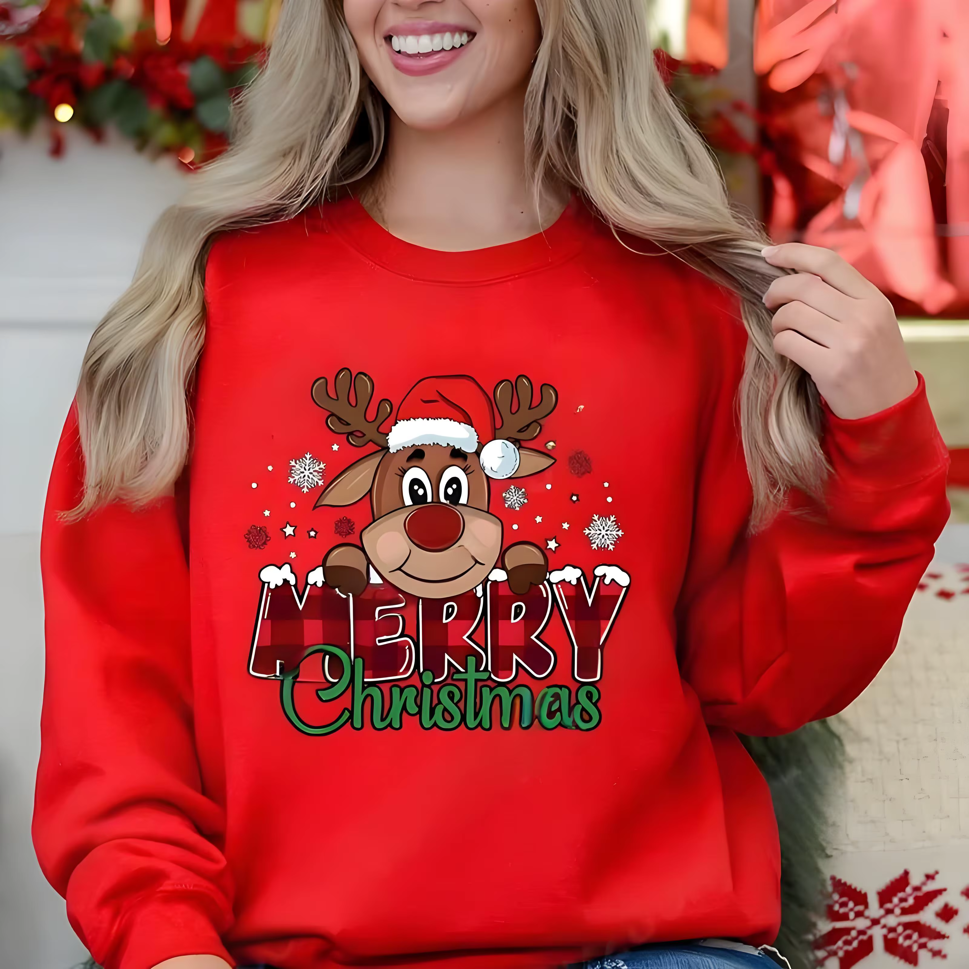 Sweat-shirt festif de noël pour femmes