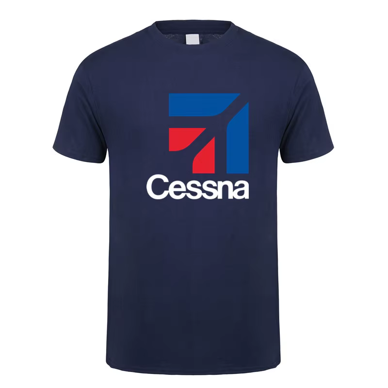 Cessna Logo T Shirt Summer Men Cotton Short Sleeve Aircraft Manufacturer T-shirts Funny Tshirt Man Tops Tee LH-678