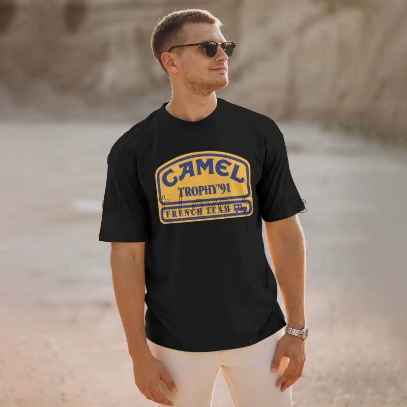 Personnalisé trophée de chameau 91 impression T-shirts hommes été surdimensionné t-shirt été coton