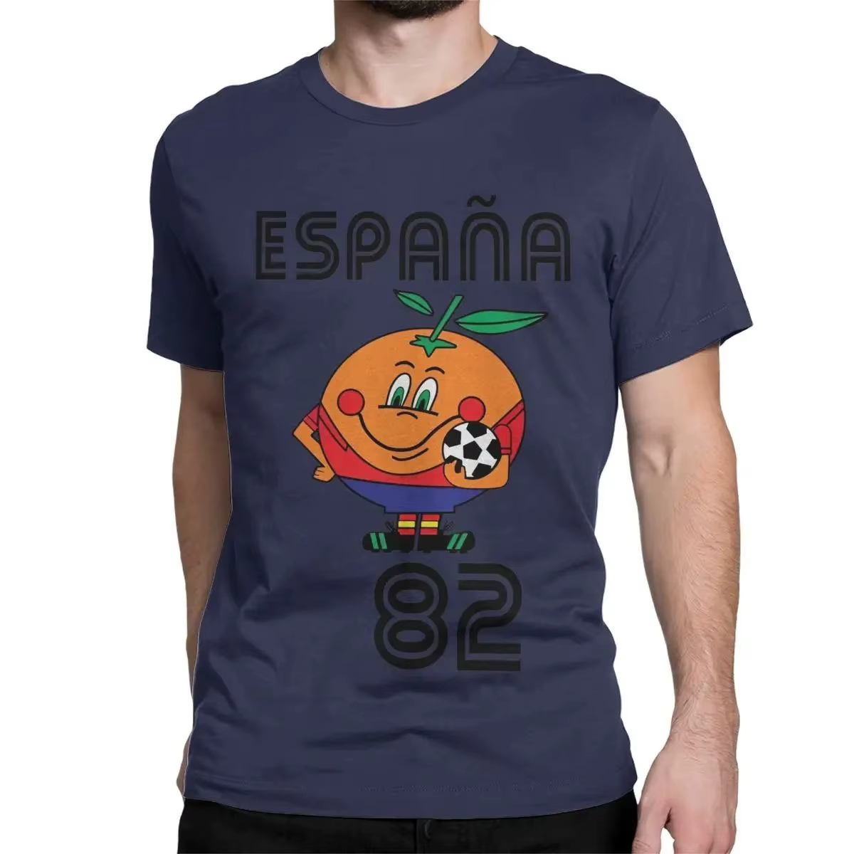 Naranjito T-shirt homme haute qualité col rond espagne 82 mascotte espagnole 1982 Football