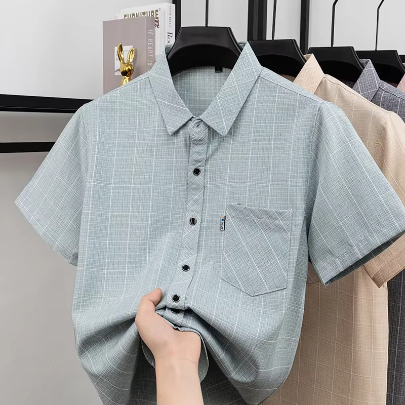 Chemises polo à motif écossais pour hommes