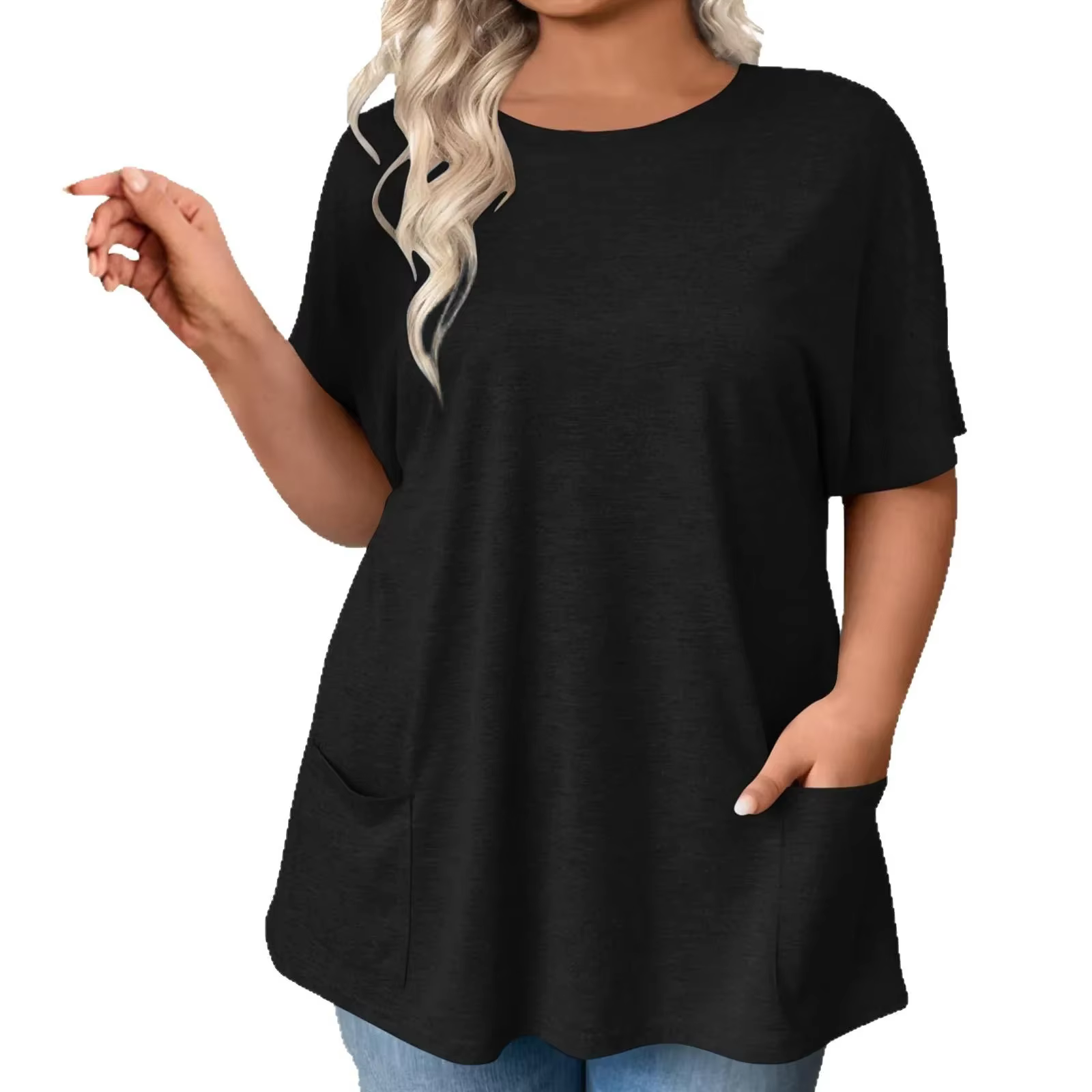 T-shirt ample décontracté à manches courtes pour femmes