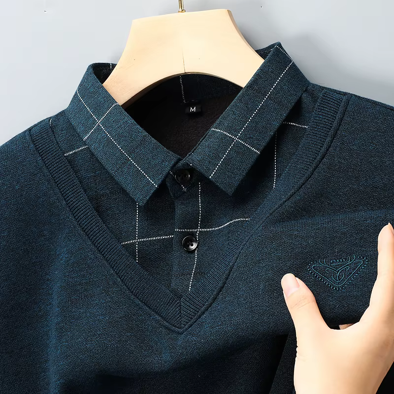 Polo classique doublé polaire pour hommes