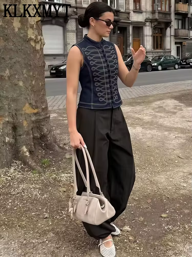 Gilet court en jean pour femme KLKXMYT – Nouvelle collection chic et décontractée pour l'été