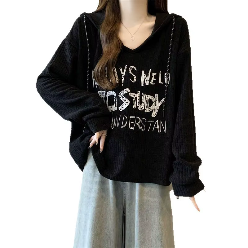 T-shirt à capuche à manches longues pour femme – Nouvelle collection printemps, automne et hiver – Design unique et chic – Haut fin à porter en extérieur