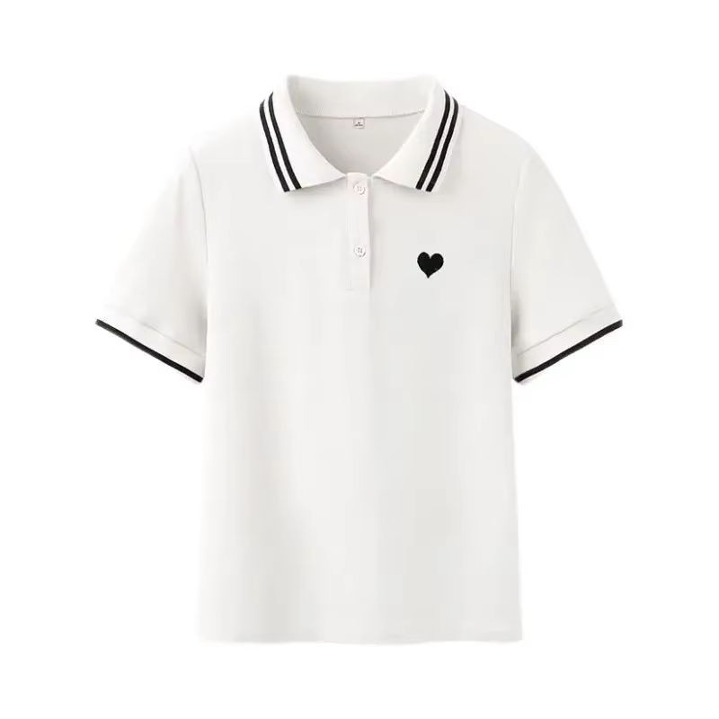 Chemise boutonnée à col polo pour femme