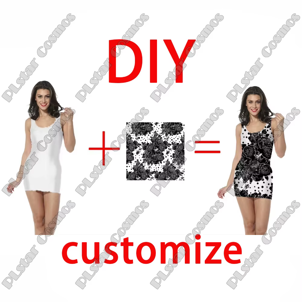 PLstar Cosmos Design Anime/Photo/chanteur bricolage été vêtements pour femmes débardeur robe impression 3d Sublimation