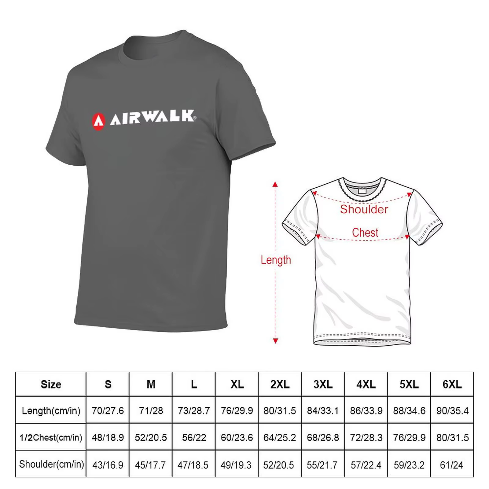 T-shirt graphique avec logo Airwalk pour homme, nouveau, texte blanc