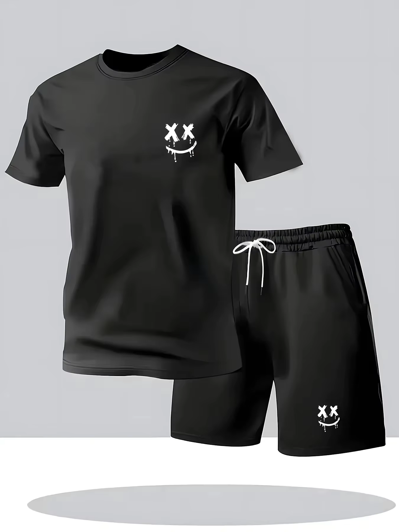 Ensemble de vêtements de sport pour homme - T-shirt à manches courtes avec imprimé et short décontracté respirant
