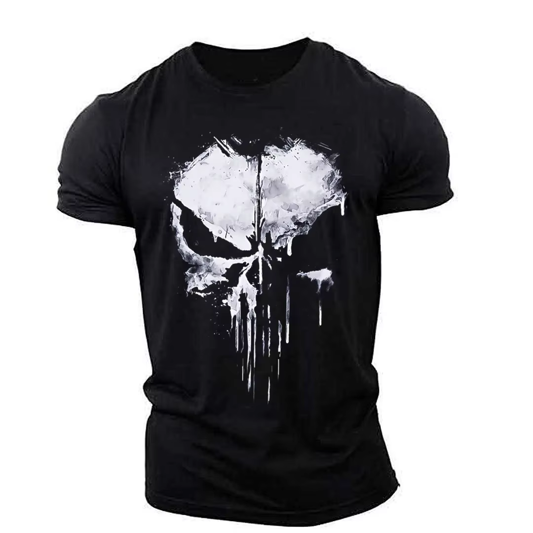 T-shirt Homme Imprimé Crâne 3D Style Streetwear Extensible Léger Respirant Coupe Ample Tendance 2023