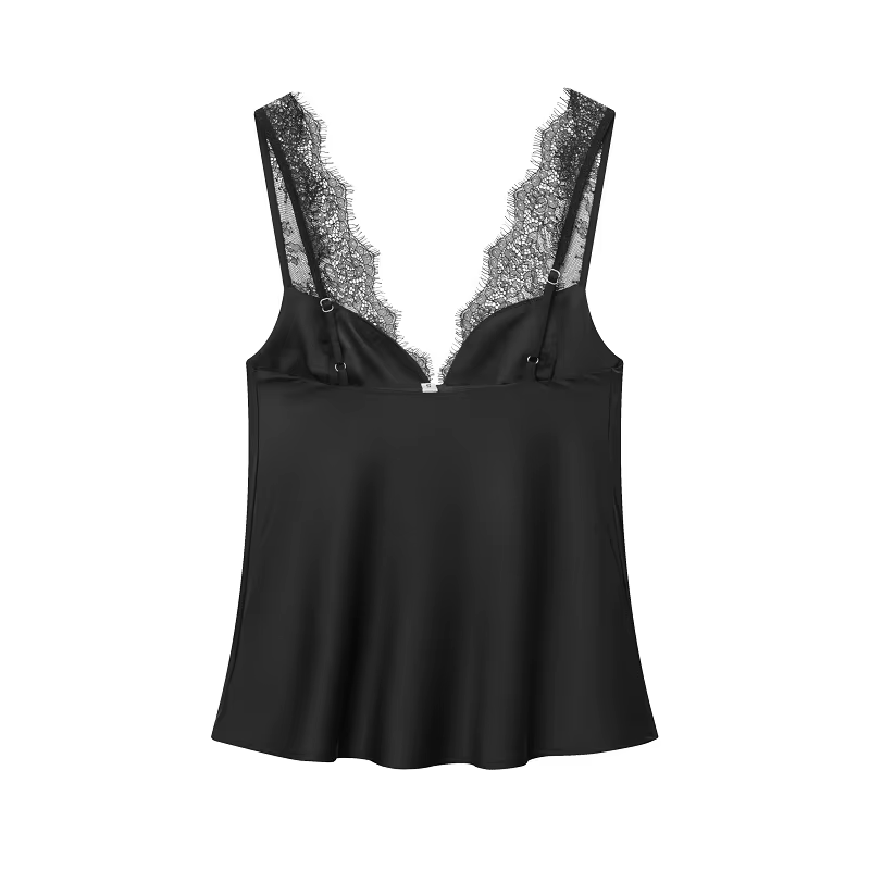 MUJER femmes hauts Sexy dentelle haut Corset femme noir Satin dos nu