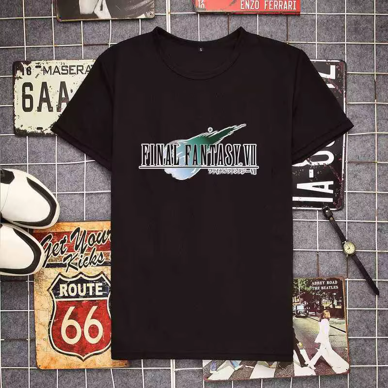 Hommes T-Shirts fils d'avalanche Final Fantasy classique t-shirt à manches courtes FF7 jeu vidéo Strife Shinra soldat